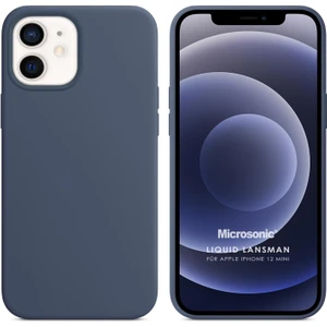 Apple iPhone 12 Mini Kılıf Liquid Lansman Silikon Gri