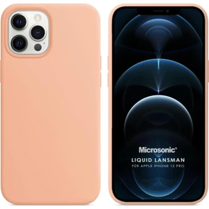 Apple iPhone 12 Pro Kılıf Liquid Lansman Silikon Rose Gold