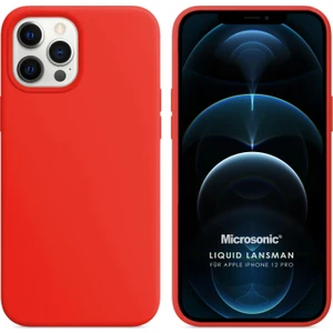 Apple iPhone 12 Pro Kılıf Liquid Lansman Silikon Kırmızı