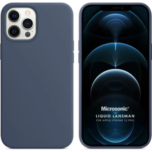 Apple iPhone 12 Pro Kılıf Liquid Lansman Silikon Gri