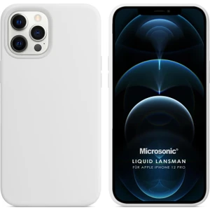 Apple iPhone 12 Pro Kılıf Liquid Lansman Silikon Beyaz