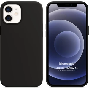 Apple iPhone 12 Kılıf Liquid Lansman Silikon Siyah