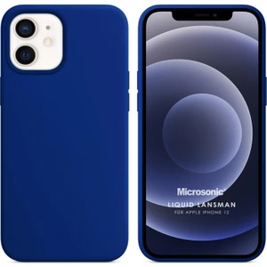 Apple iPhone 12 Kılıf Liquid Lansman Silikon Lacivert