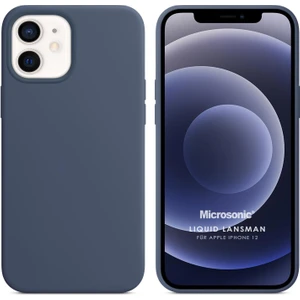Apple iPhone 12 Kılıf Liquid Lansman Silikon Gri