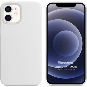 Apple iPhone 12 Kılıf Liquid Lansman Silikon Beyaz