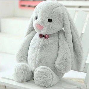 Papyonlu Uzun Kulak Bunny Peluş Tavşan Yumuşak Uyku Arkadaşım 65 cm