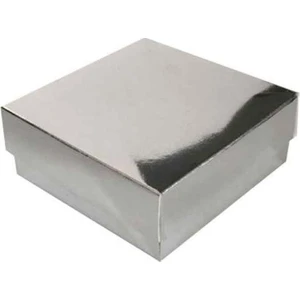 Eminönü Toptancı Komple Karton Kutu Düz Renk 9 x 9 x 3  cm - 25 Adet  Gümüş