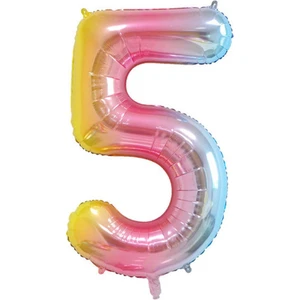 Parti Sürprizi 5 Rakam Gökkuşağı Folyo Balon