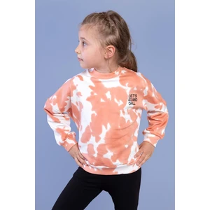 Toontoy Kids Toontoy Kız Çocuk Nakışlı Batik Desenli Sweatshirt
