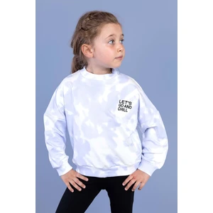 Toontoy Kids Toontoy Kız Çocuk Nakışlı Batik Desenli Sweatshirt