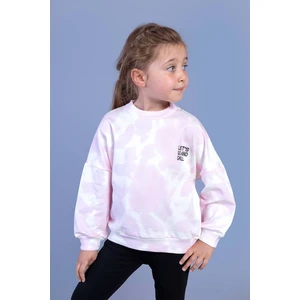 Toontoy Kids Toontoy Kız Çocuk Nakışlı Batik Desenli Sweatshirt