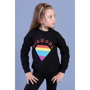Toontoy Kids Toontoy Kız Çocuk Popıt Baskılı Içi Pamuklu Sweatshirt