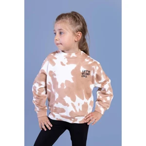Toontoy Kids Toontoy Kız Çocuk Nakışlı Batik Desenli Sweatshirt