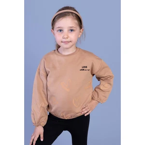Toontoy Kids Toontoy Kız Çocuk Nakışlı Büzgü Detaylı Sweatshirt