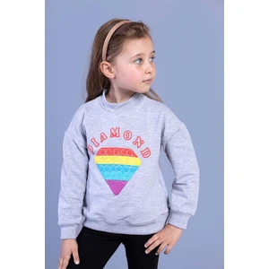 Toontoy Kids Toontoy Kız Çocuk Popıt Baskılı Içi Pamuklu Sweatshirt
