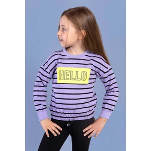 Toontoy Kids Toontoy Kız Çocuk Çizgi Desenli Baskılı Sweatshirt