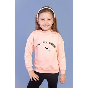 Toontoy Kids Toontoy Kız Çocuk Nakışlı Balıkçı Yaka Pamuklu Sweatshirt