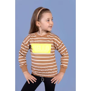 Toontoy Kids Toontoy Kız Çocuk Çizgi Desenli Baskılı Sweatshirt