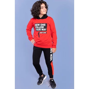 Toontoy Kids Toontoy Erkek Çocuk Kapüşonlu Baskılı Eşofman Takımı