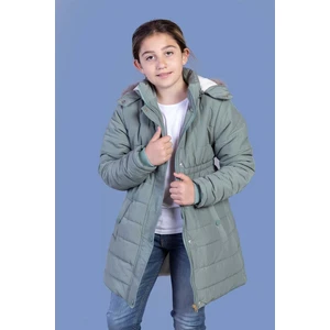 Toontoy Kids Toontoy Kız Çocuk Beli Lastikli Kapüşonlu Içi Kürklü Kaban