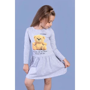 Toontoy Kids Toontoy Kız Çocuk Ayıcık Baskılı Elbise