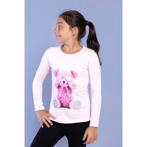 Toontoy Kids Toontoy Kız Çocuk Ayıcık Baskılı Tişört