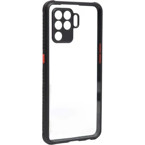 Mobaxaksesuar Oppo Reno 5 Lite Kılıf Kenar Renkli Sararmaz Şeffaf Kapak