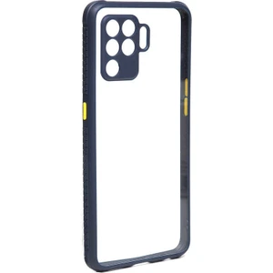 Mobaxaksesuar Oppo Reno 5 Lite Kılıf Kenar Renkli Sararmaz Şeffaf Kapak