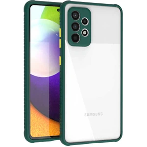 Mobaxaksesuar Samsung Galaxy A52 Kılıf Kenar Renkli Sararmaz Şeffaf Kapak