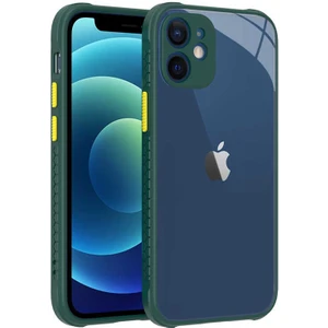 Mobaxaksesuar Apple iPhone 12 Mini Kılıf Kenar Renkli Sararmaz Şeffaf Kapak