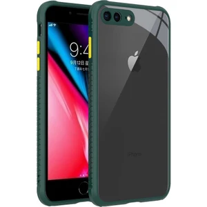Mobaxaksesuar Apple iPhone 7 Plus Kılıf Kenar Renkli Sararmaz Şeffaf Kapak