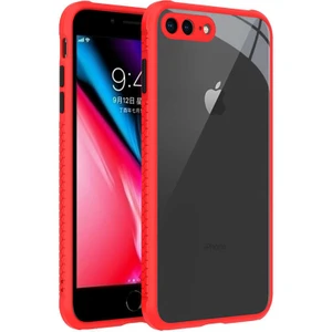 Mobaxaksesuar Apple iPhone 8 Plus Kılıf Kenar Renkli Sararmaz Şeffaf Kapak