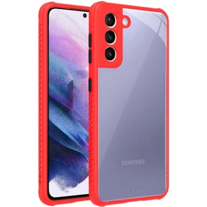 Mobaxaksesuar Samsung Galaxy S21 Kılıf Kenar Renkli Sararmaz Şeffaf Kapak