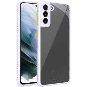 Mobaxaksesuar Samsung Galaxy S21 Plus Kılıf Kenar Renkli Sararmaz Şeffaf Kapak