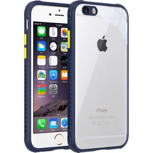 Mobaxaksesuar Apple iPhone 6 Kılıf Kenar Renkli Sararmaz Şeffaf Kapak