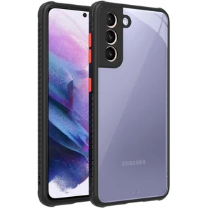 Mobaxaksesuar Samsung Galaxy S21 Kılıf Kenar Renkli Sararmaz Şeffaf Kapak