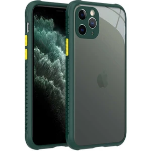 Mobaxaksesuar Apple iPhone 11 Pro Kılıf Kenar Renkli Sararmaz Şeffaf Kapak