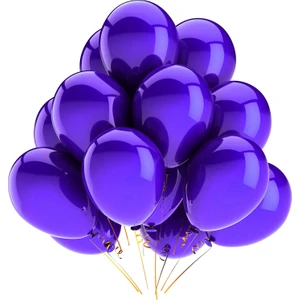 Metalik Balon Mor- 10 Adet