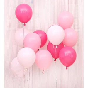 Metalik Balon Fuşya - Pembe - Beyaz 10 Adet