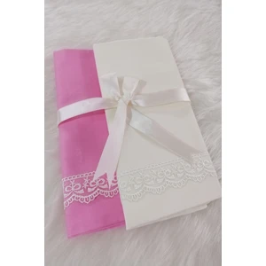 Lal Tasarim Home Collection Lal Tasarım Güpürlü Ekru Pembe Yastık Kılıfı 2 Li