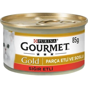 Gourmet Gold® Parça Etli Sığır Etli Yaş Kedi Maması 85 gr