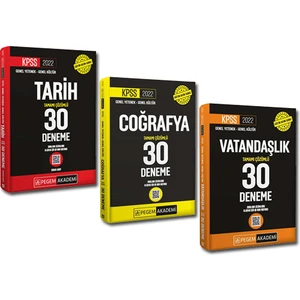 Pegem Akademi Yayıncılık 2022 KPSS Genel Kültür Tamamı Çözümlü Deneme Seti Pegem Akademi Yayıncılık
