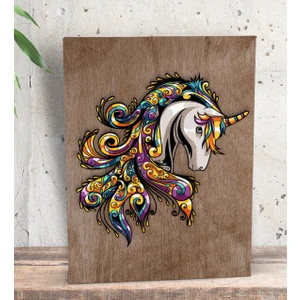 Bk Gift Unicorn Tasarımlı Dekoratif Mini Kanvas Tablo 15 x 20 Cm-1