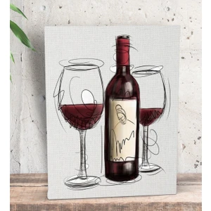 Bk Gift Şarap Tasarımlı Dekoratif Mini Kanvas Tablo 15 x 20 Cm-5