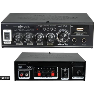 Anfi 150W Usb/sd/mp3 220/12V Stereo Bluetooth Nwork AV-150