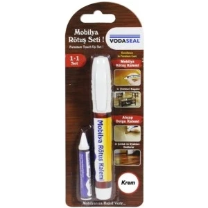 Mobilya Rötuş Seti Ahşap Dolgu Kalemi Çizik Çatlak Kapatıcı Kalem Krem