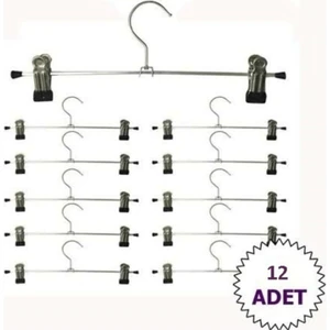 Bay Bayan Mandallı Pantolon, Etek Askısı - 40 cm Metal - 12 Adet