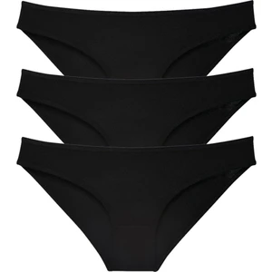 3 Adet Süper Eko Set Likralı Kadın Slip Külot Siyah
