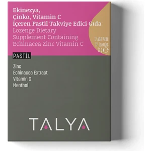Ekinezya Çinko Vitamin C İçeren Takviye Edici Gıda, 12 Adet Pastil