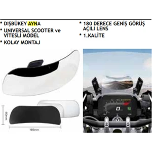 Moto Çarşım Universal Motosiklet Dikiz Aynası (360 Derece Ayarlanabilir)